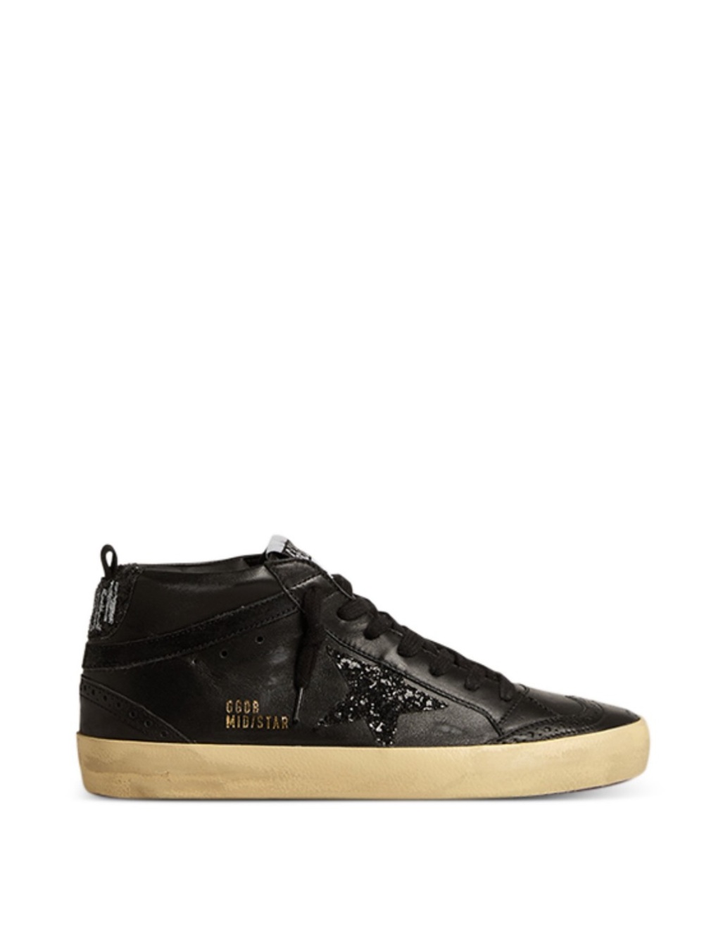 Golden Goose Half Cab Black Glitter Star Sneakers | sz 8